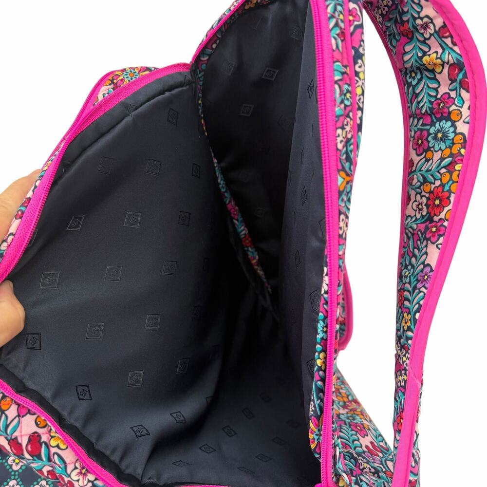 Vera Bradley Pink Floral Pink Travel Backpack Carry On Luggage Bag Large - Picture 10 of 10